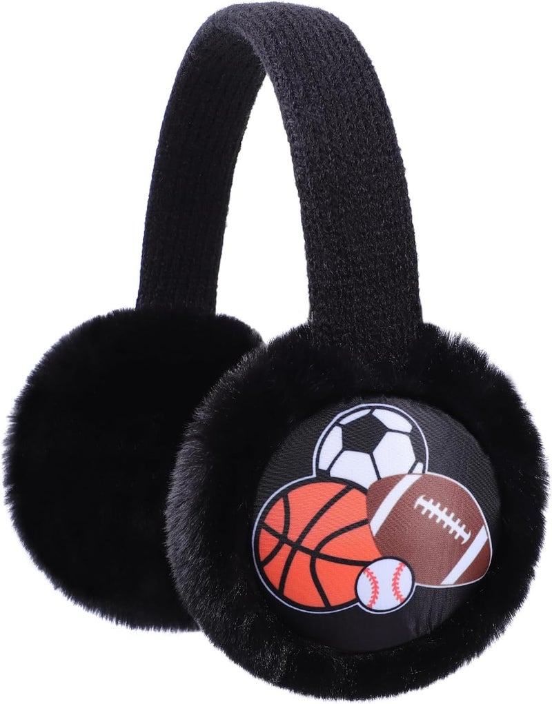 Ztl Kids Knit Earmuffs Soft Plush Ear Warmers Winter Outdoor Ear Muffs for Boys Girls - Image 1